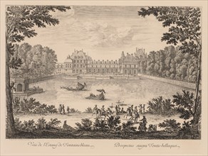 Vue de l'Etang de Fontainebleau, 1666. Israël Silvestre (French, 1621-1691). Engraving