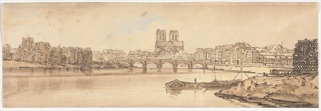 A Selection of Twenty of the Most Picturesque Views in Paris:  View of Pont de la Tournelle and