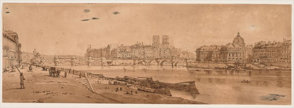 A Selection of Twenty of the Most Picturesque Views in Paris:  View of Pont Neuf, part of the