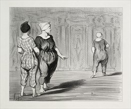 published in Le Charivari (no du 14 septembre 1847): The Bathers, plate 15: It is her again, a