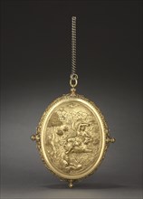 Locket, c. 1565. Germany, 16th century. Gilt copper; overall: 15.4 x 12 x 4.5 cm (6 1/16 x 4 3/4 x