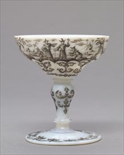 Cup, c. 1735. Ignaz Preissler (Bohemian, 1676-1741). Opal glass; diameter: 11.5 x 8.3 cm (4 1/2 x 3