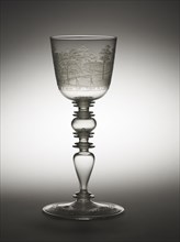 Goblet, c. 1680. Hermann Schwinger (German, 1640-1683). Glass; diameter: 13.5 cm (5 5/16 in.);