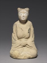 Woman from an Audience Scene, 645-710. Japan, late Asuka-early Nara Period (600-710). Unfired clay