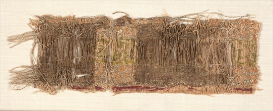 Textile Fragment, 13th century. Spain, Mudejar, 13th century. Compound twill: silk, gold and linen;