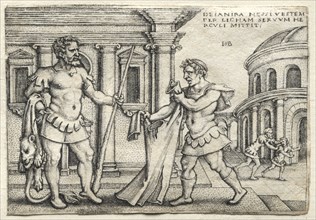 The Labors of Hercules: Hercules Receiving the Garment Steeped in Nessus' Blood, 1542. Hans Sebald