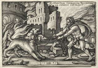 The Labors of Hercules: Hercules Dragging Cerberus from the Underworld, 1545. Hans Sebald Beham