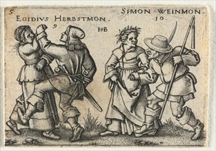 The Peasant Wedding or the Twelve Months:  9-Egidius Herbstmon 10-Simon Weinmon, 1546. Hans Sebald