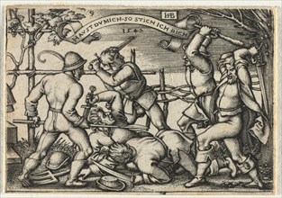 The Peasant Wedding or the Twelve Months:  No. 9, 1547. Hans Sebald Beham (German, 1500-1550).