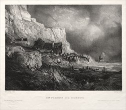 Six Marines:  Environs de Dieppe, 1833. Eugène Isabey (French, 1803-1886). Lithograph