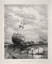 Six Marines:  Marée basse, 1833. Eugène Isabey (French, 1803-1886). Lithograph
