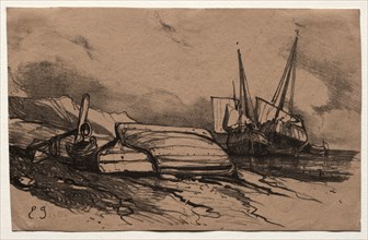 Six Marines, 1833. Eugène Isabey (French, 1803-1886). Lithograph