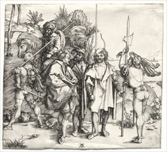 Five Soldiers and a Turk on Horseback, probably 1496. Albrecht Dürer (German, 1471-1528). Engraving