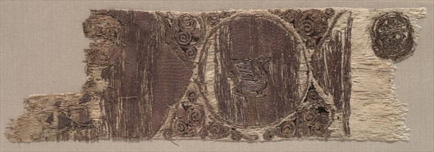 Fragment of an Embroidery, 1100s. Iran or Iraq, Seljuk period, 12th century A.D.. Embroidery in