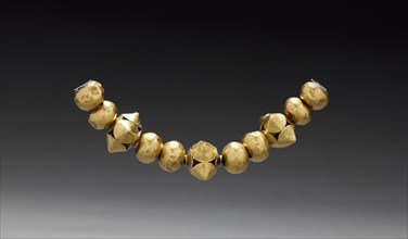 Beads, c. 900-1550. Central Colombia, Muisca Style?, 10th-16th century. Hammered gold; overall: 34