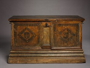 Gothic Marriage Chest, c. 1500-1525. Spain, Catalonia, Barcelona(?), 16th century. Wood with