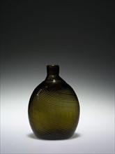 Pitkin Flask, 1800s. America, Ohio or Mid-Western, 19th century. Glass; average: 12.9 x 1.6 cm (5
