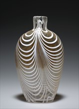Flask, c. 1835. America, South Jersey Type, 19th century. Glass; overall: 17.2 x 2 cm (6 3/4 x
