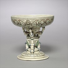 Standing Cup, c. 1540-1560. Saint-Porchaire (French). Lead-glazed, white-paste earthenware with