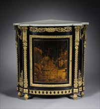 Corner Cabinet, c. 1765-1770. René Dubois (French, 1737-1798). Ebony veneer, Japanese lacquer, gilt