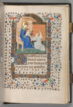 Book of Hours (Use of Paris): Fol. 198r, Madonna and Child with Angel, c. 1420. Possibly studio or