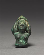Woman with Water Jar, 400-1000. Peru, Mochica, 5th-10th Century. Bronze; overall: 4.2 x 3 x 3.6 cm