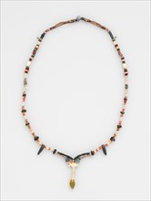 Necklace, before 1532. Peru. Bone and beads; overall: 71.2 cm (28 1/16 in.); pendant: 4.6 cm (1