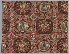 Roller Printed Cotton Textile, 19th century. America, 19th century. Plain cloth, roller printed: