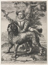 Portrait of Frederick de Vries and His Dog, 1597. Hendrick Goltzius (Dutch, 1558–1617). Engraving;