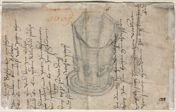 Eight-Sided Cup (verso), 1513. Wolfgang Huber (Austrian, 1490-1553). Charcoal; sheet: 13.1 x 21.2
