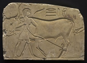 Men Trussing an Ox, 667-647 BC. Egypt, Thebes, Late Period, Late Dynasty 25 to Early Dynasty 26.