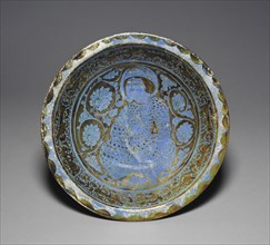 Luster Dish with Seated Prince, 1170-1220. Iran, Kashan, Seljuk period, late 12th century. Fritware