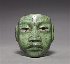Miniature Mask, c. 900-400 BC. Mexico, Olmec, 1200-300 BC. Greenstone; overall: 6.9 x 6.2 cm (2