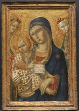 Virgin and Child Enthroned, 1800s. Italy, 19th century. Oil on wood; unframed: 44 x 43.5 cm (17