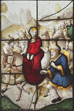 Jacob Returning to Canaan with Rachael and Leah Pursued by Laban, c. 1525. North Netherlands, 16th