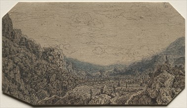Enclosed Valley, c. 1623-1630. Hercules Seghers (Dutch, 1589/90-c. 1638). Etching on cloth, hand