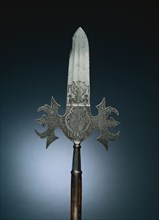 Partisan, 1729-1732. Germany, 18th century. Steel, etched, haft broken; overall: 29.1 cm (11 7/16