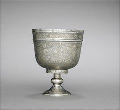 Stem Cup, early 700s. China, Tang dynasty (618-907). Silver with gilt interior and incised and
