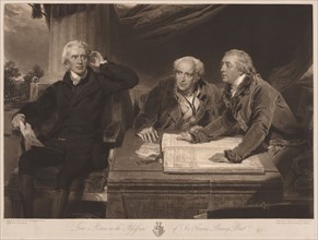 Sir Francis and John Baring and Charles Wall. James Ward (British, 1769-1859). Mezzotint