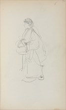 Italian Sketchbook: Standing Woman Holding a Satchel (page 56), 1898-1899. Maurice Prendergast