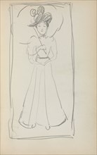 Italian Sketchbook: Standing woman with parasol (page 233), 1898-1899. Maurice Prendergast