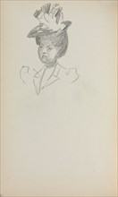 Italian Sketchbook: Woman, Bust Length (page 142), 1898-1899. Maurice Prendergast (American,