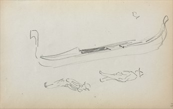 Italian Sketchbook: Gondola and Two Gondoliers (page 14), 1898-1899. Maurice Prendergast (American,