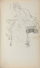 Italian Sketchbook: Seated Woman Sewing (page 153), 1898-1899. Maurice Prendergast (American,