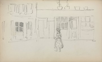 Italian Sketchbook: Street Scene with a Girl ( page 159), 1898-1899. Maurice Prendergast (American,