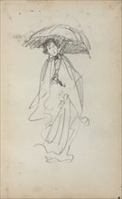 Italian Sketchbook: Standing Woman with Parasol (page 259), 1898-1899. Maurice Prendergast