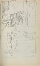Italian Sketchbook: Stairs with Figures (page 165), 1898-1899. Maurice Prendergast (American,