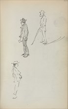 Italian Sketchbook: Three Standing Men (page 44), 1898-1899. Maurice Prendergast (American,
