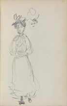 Italian Sketchbook: Standing Woman, face (page 52), 1898-1899. Maurice Prendergast (American,