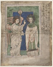 Leaf from a Psalter(?): Annunciation, early 13th Century. Germany, Bavaria (possibly Prufening or
